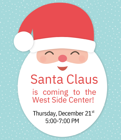 Santa Claus's face with text about the event.  This text also appears in the post.