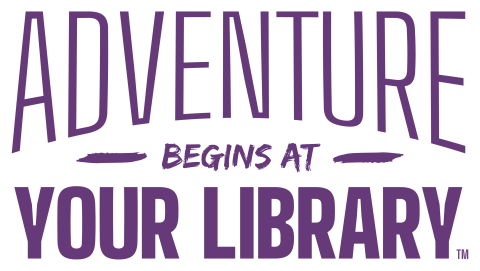 Summer Reading logo – text: "Adventure Begins at Your Library"