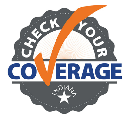 "Check Your Coverage" logo, featuring a checkmark and circle